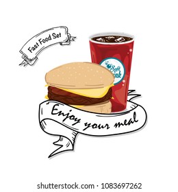 menu fastfood template design graphic set 
