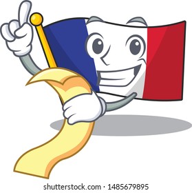 With menu flag france in the cartoon shape