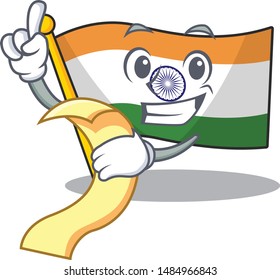 With menu flag indian isolated in the character