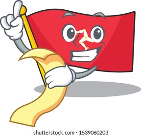 With menu flag isle of man isolated cartoon