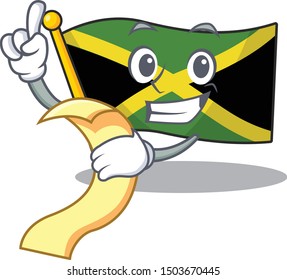 With menu flag jamaica character shaped on mascot