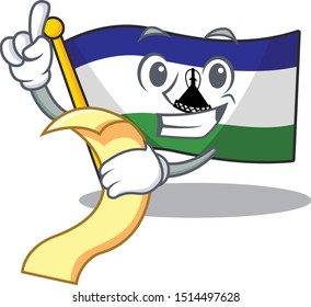 With menu flag lesotho isolated in the character
