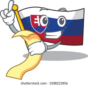 With menu flag slovakia isolated in the cartoon
