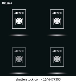 Menu flat grayscale vector icon.
