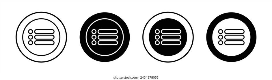 Menu flat line icon set. Menu Thin line illustration vector