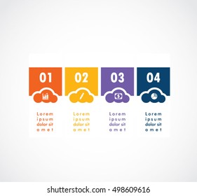 Menu flat square banner of infographics elements business template vector.