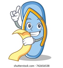 With menu flip flops character cartoon
