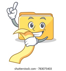 With menu folder character cartoon style
