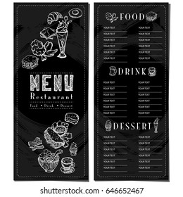 menu food cafe template design hand drawing graphic.