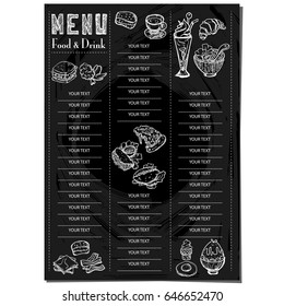 menu food cafe template design hand drawing graphic.