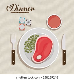 Menu and food design, vector illustration 