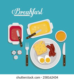 Menu and food design, vector illustration 
