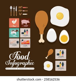 Menu and food design, vector illustration 