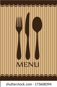 Menu food and drinks, spoon, fork, knife, bacjgrounds