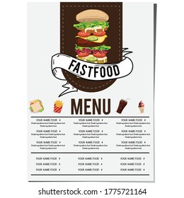 menu food restaurant template design hand drawing graphic.