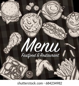 menu food restaurant template design hand drawing graphic.