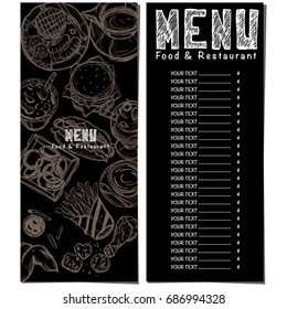 menu food restaurant template design hand drawing graphic.
