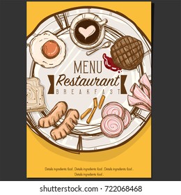 menu food restaurant template design hand drawing graphic 