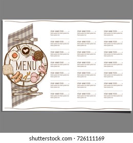 menu food restaurant template design hand drawing graphic 