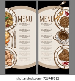 menu food restaurant template design hand drawing graphic 