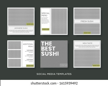 Menu Food Sushi Social Media Banner Template Collection