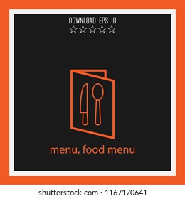 menu, food menu vector icon