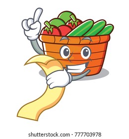 With menu fruit basket character cartoon