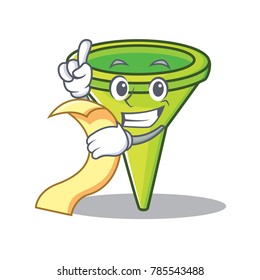 With menu funnel character cartoon style
