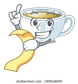 With menu ginger tea in the cartoon shape