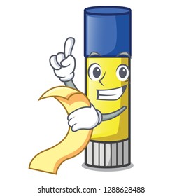With menu glue stick isolated on the mascot