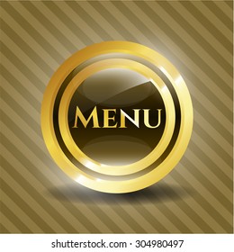 Menu gold shiny emblem