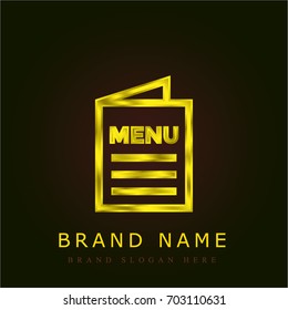 Menu golden metallic logo
