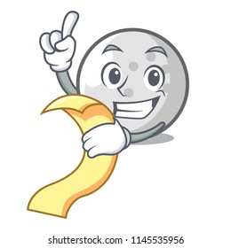 With menu golf ball mascot cartoon