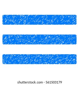 Menu grainy textured icon for overlay watermark stamps. Flat symbol with dust texture. Dotted vector blue ink rubber seal stamp with grunge design on a white background.