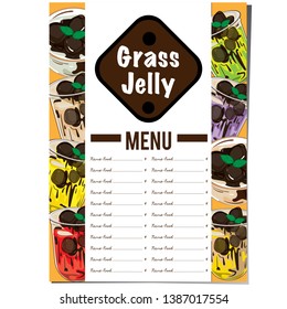 menu grass jelly graphic cup template food drink dessert object