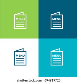 Menu green and blue material color minimal icon or logo design