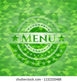 Menu green mosaic emblem