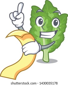 With menu green mustard in the cartoon shape
