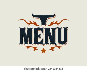 Menu Grill elements design BBQ badge