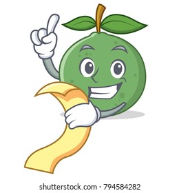 With menu guava mascot cartoon style