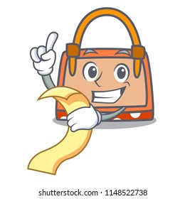 With menu hand bag mascot cartoon