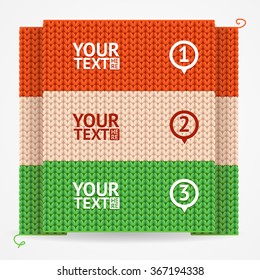 Menu or Headers Knitted Style. Original Design. Vector illustration