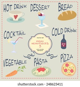 Menu Headpieces and ornament elements with colours 4