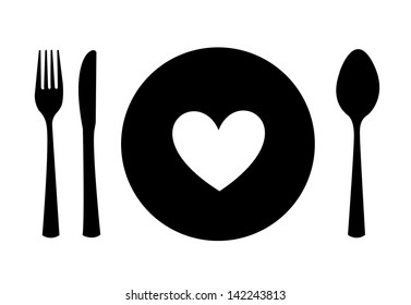 menu heart over white background vector illustration