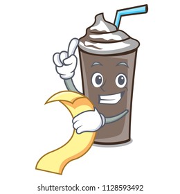 With menu ice chocolate mascot cartoon