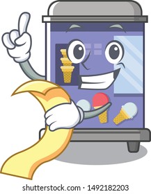 With menu ice cream vending machine mascot shape