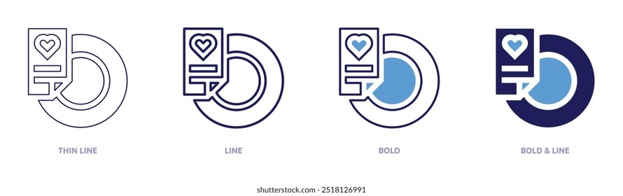 Menu icon in 4 different styles. Thin Line, Line, Bold, and Bold Line. Duotone style. Editable stroke.
