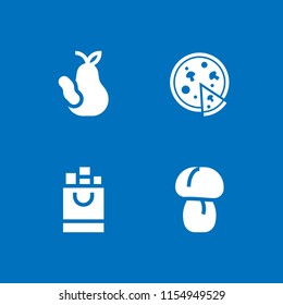 menu icon. 4 menu set with pizza and food and restaurant vector icons for web and mobile app