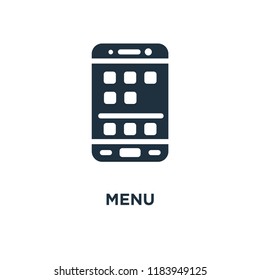Menu icon. Black filled vector illustration. Menu symbol on white background. Can be used in web and mobile.