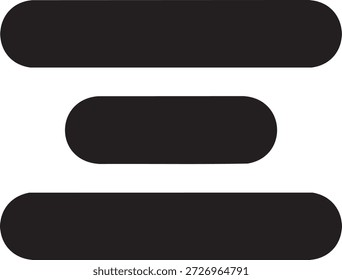 Menü-Symbol - Schwarzer Minimal-Hamburger und Listennavigationssymbol 